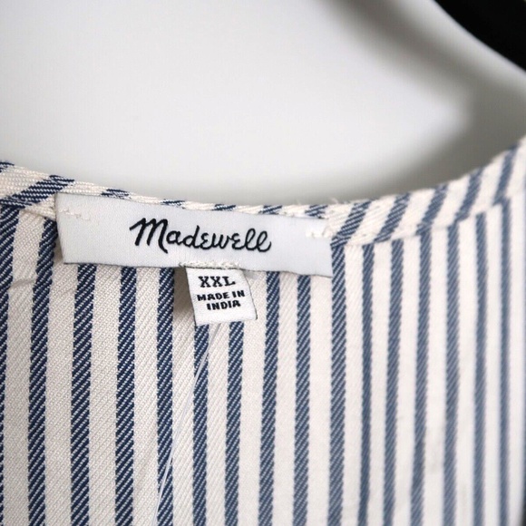 MADEWELL Novel Tie-Front Top in Stripe - Women's Size XXL - Picture 5 of 16